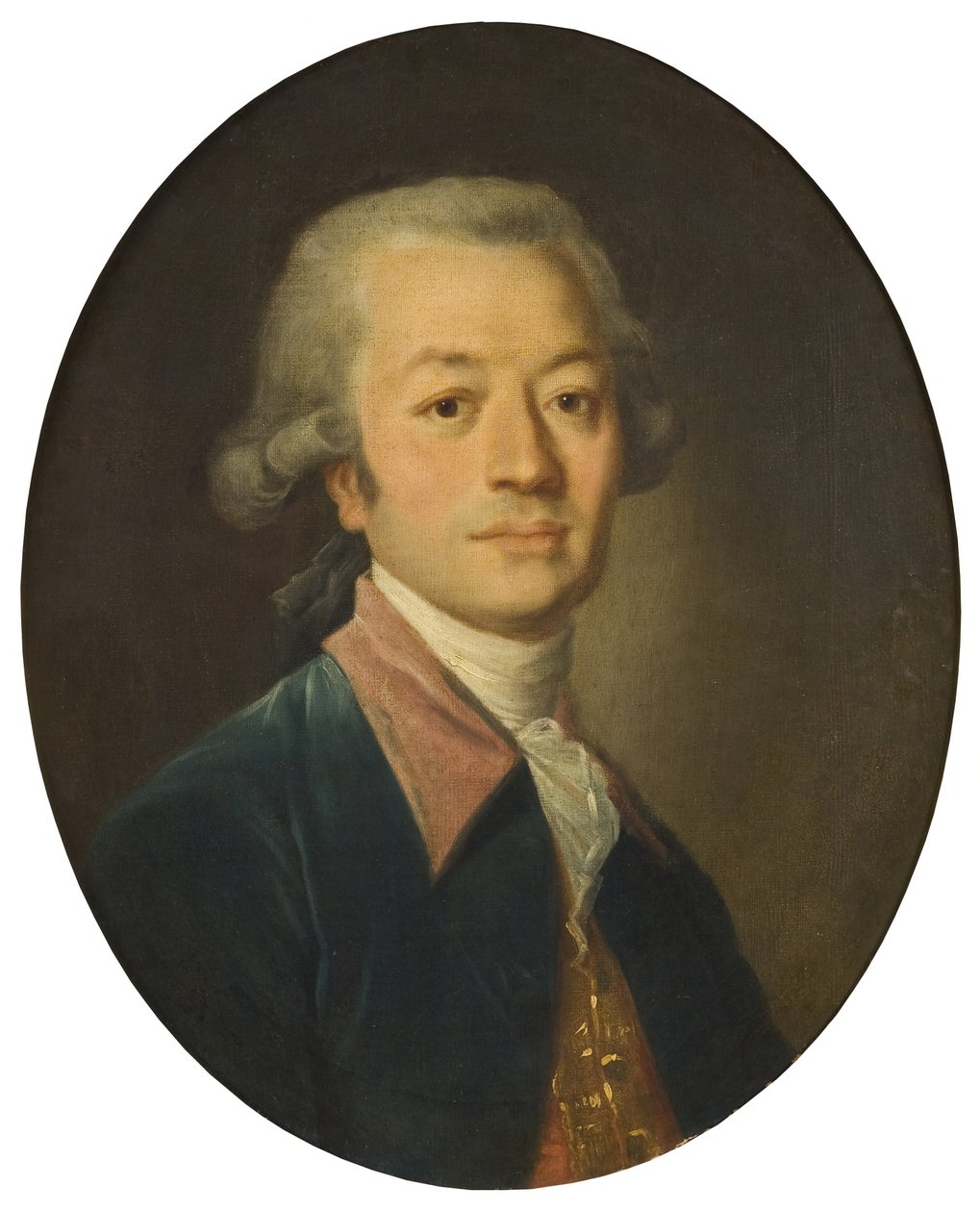 Portrett av en mann i blått av Jean-Baptiste Greuze