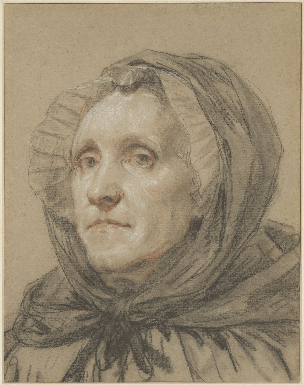 Portrett av kunstnerens mor av Jean-Baptiste Greuze