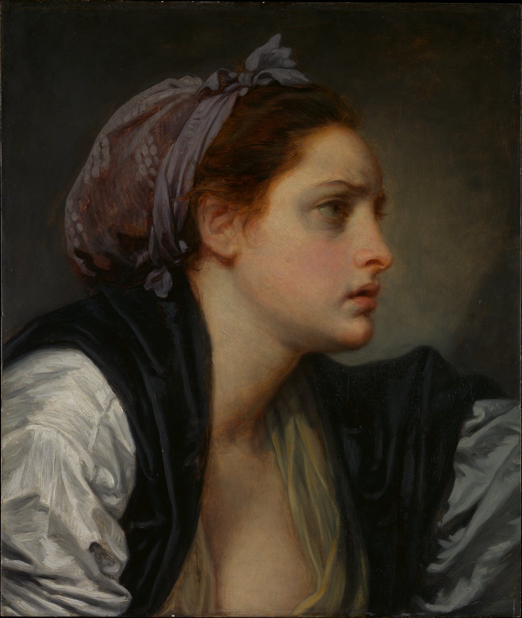 Studie av en kvinnes hode av Jean-Baptiste Greuze