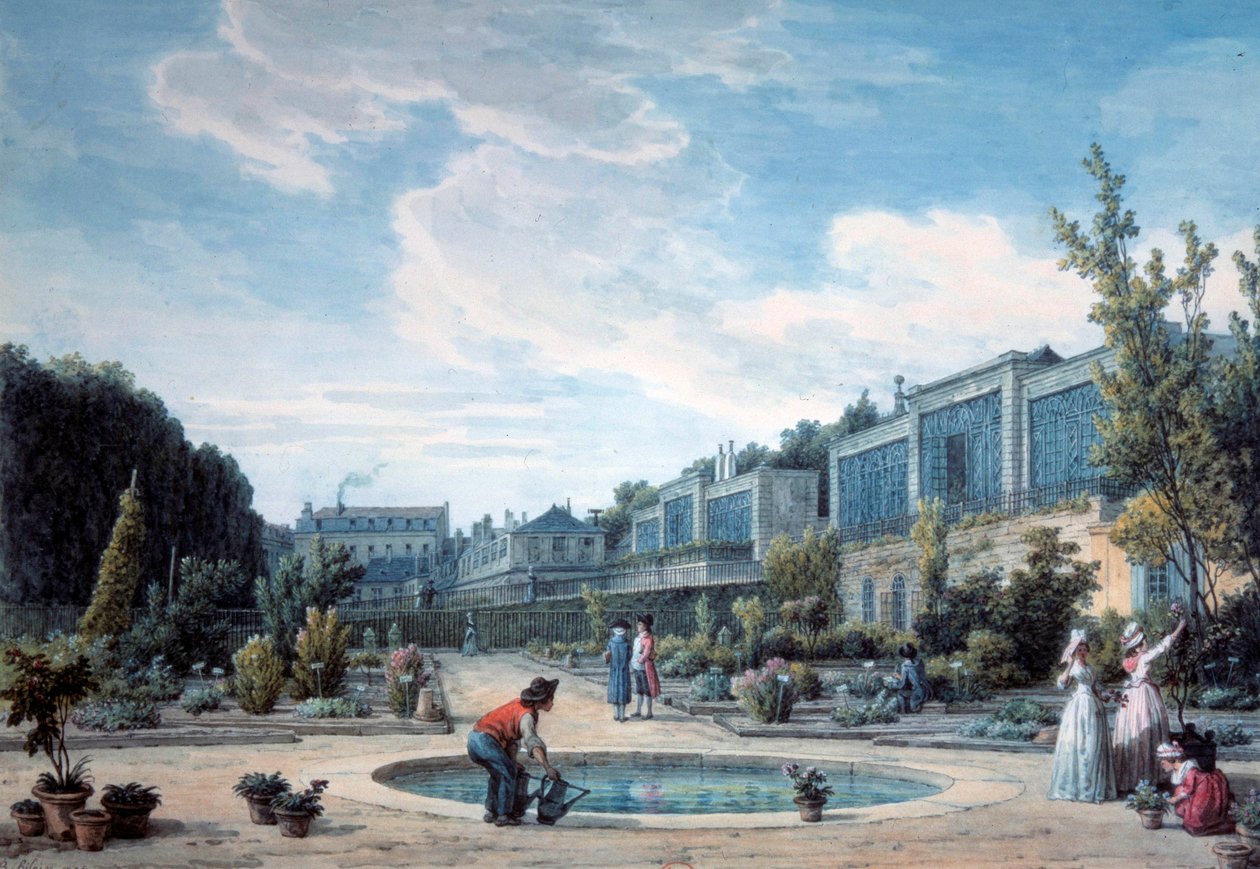 Utsikt over Kongens hage (nåværende plantehage). Litografi av Jean Baptiste Hilaire (1753-1822) 1794 Paris, B.N. av Jean Baptiste Hilaire