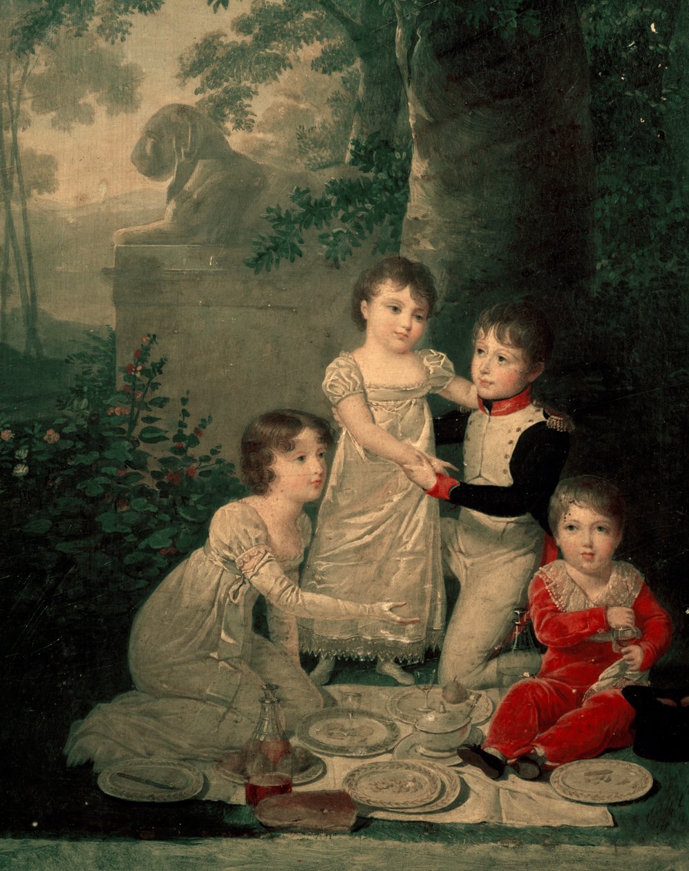 Fire barn av Joachim Murat og Caroline Bonaparte (fra venstre, Letizia av Jean Baptiste Isabey