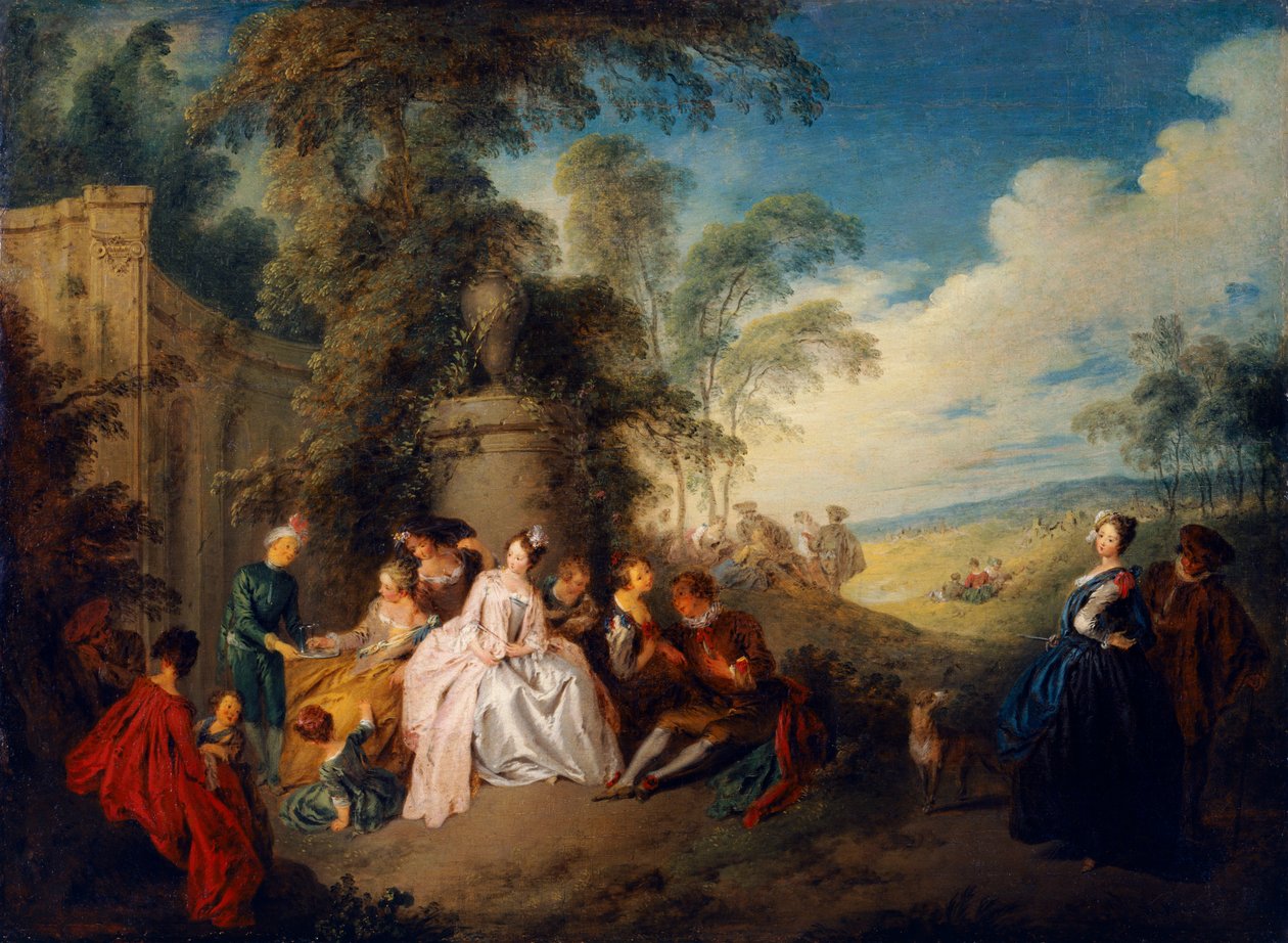 Country Party (olje på lerret) av Jean Baptiste Joseph Pater