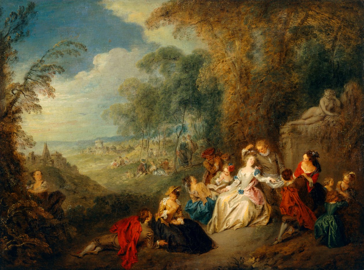 Country Party (olje på lerret) av Jean Baptiste Joseph Pater