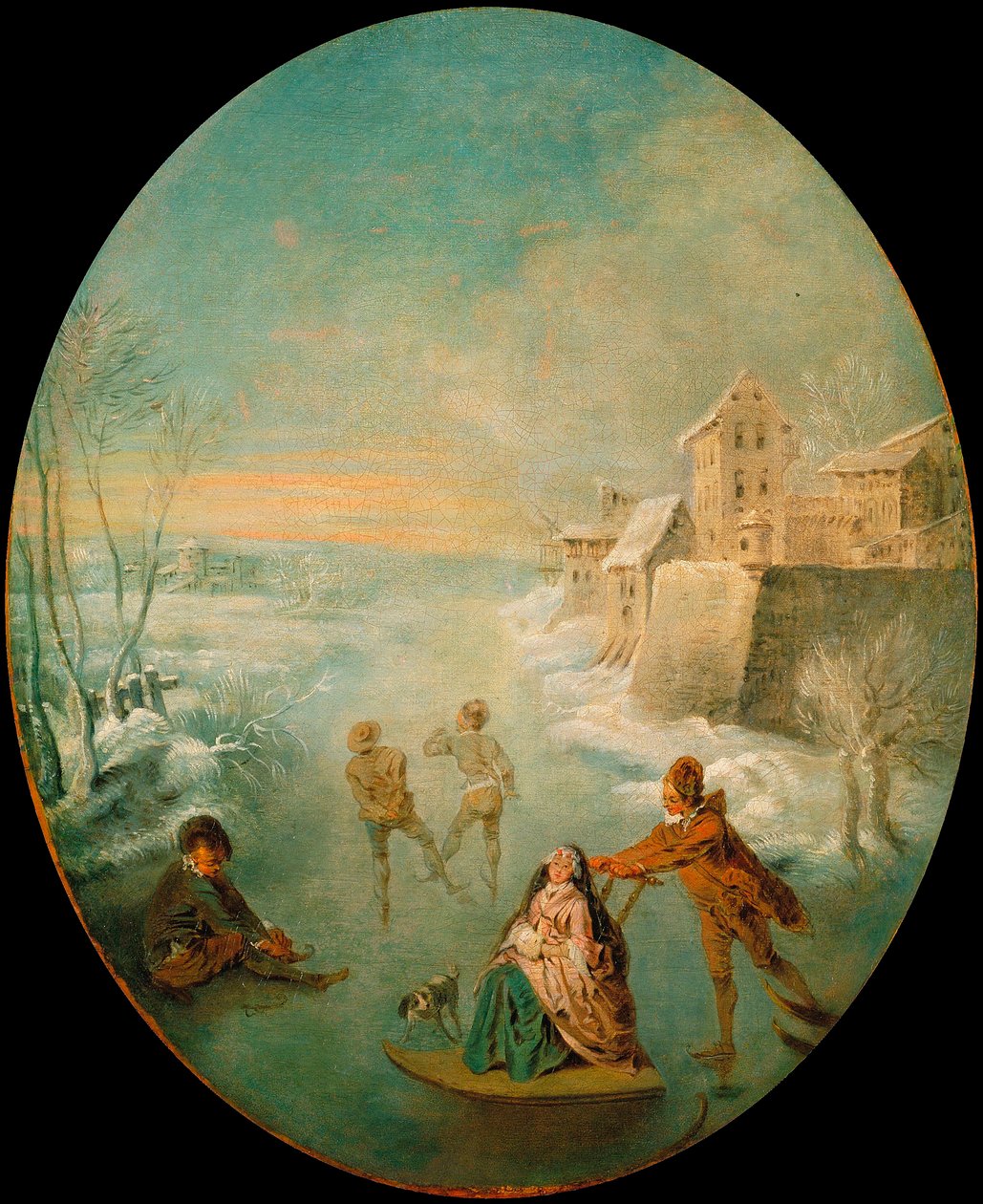 Vinter - Vinter - Maleri av Jean Baptiste (Jean-Baptiste) Pater (1695-1736) - ca. 1725 - Olje på lerret - 64,8x53,8 - Museu Nacional d