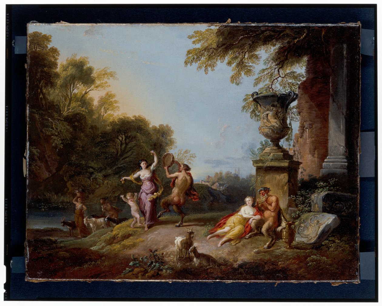 Nymfer og satyrer i et elvelandskap av Jean Baptiste Lallemand