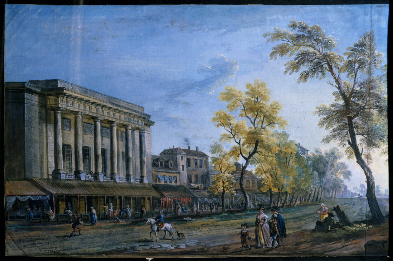 Det italienske teateret i Paris. Maleri av Jean Baptiste Lallemand av Jean Baptiste Lallemand