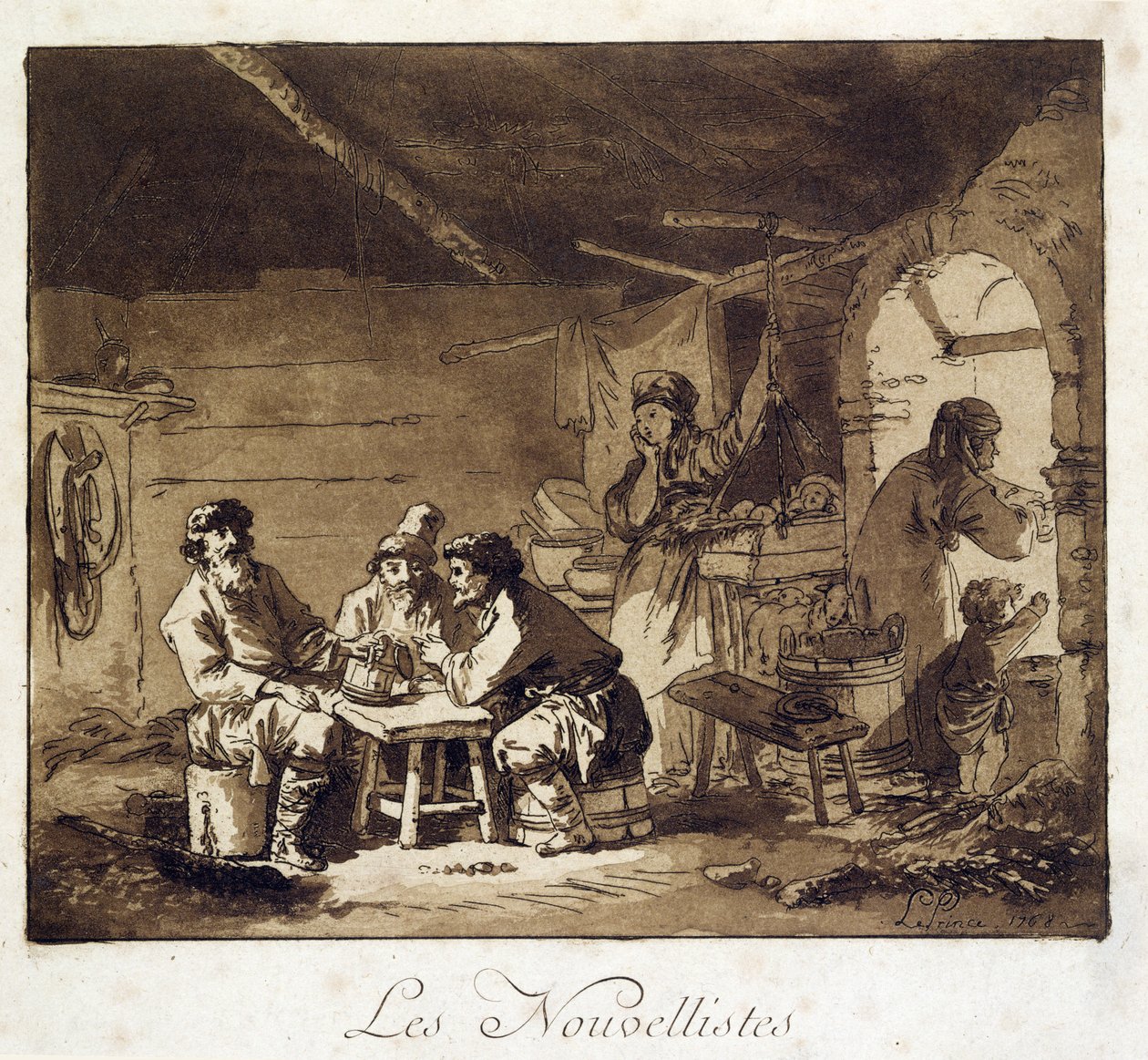 Les Nouvellistes av Jean Baptiste Le Prince