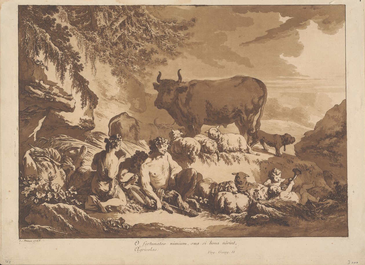 O Hvor ekstremt lykkelige kunne bønder være, hvis de bare ville telle velsignelsene sine av Jean-Baptiste Le Prince