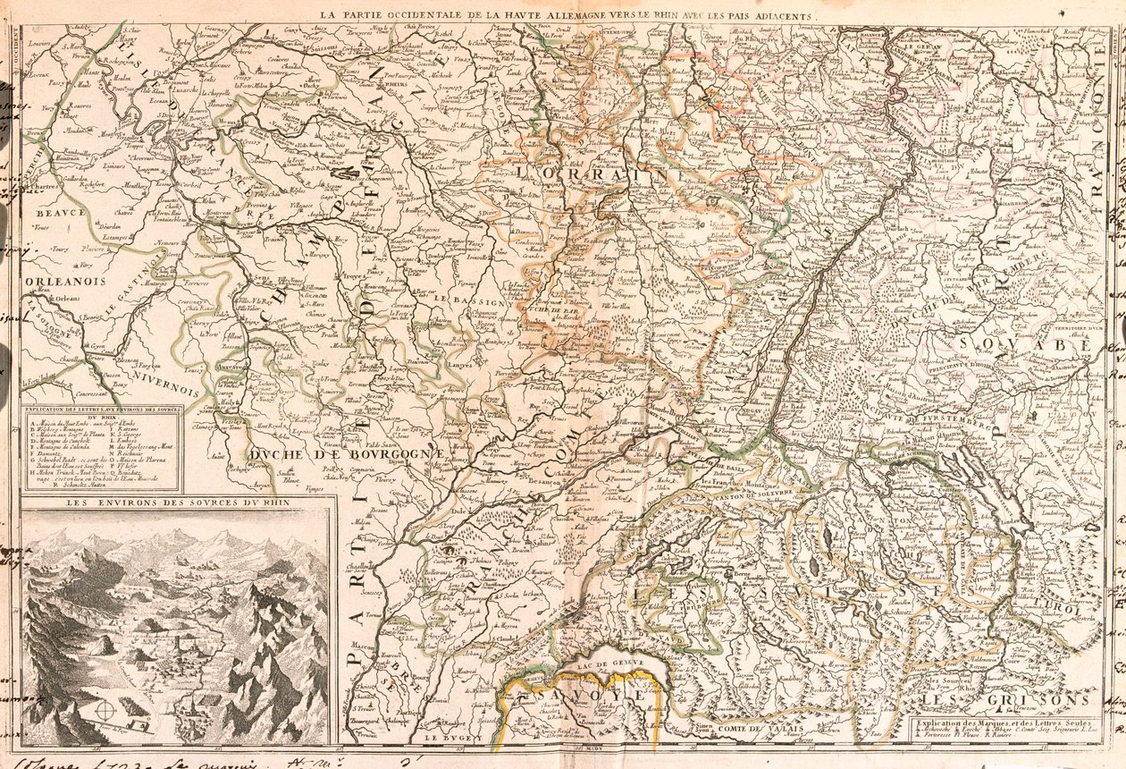 Frankrike (Region: Øvre Normandie, Île-de-France, Champagne-Ardenne, Rhône-Alpes, Burgund, Auvergne, Sentrum), Belgia (regionen sør for Vallonia), Luxembourg, Tyskland (Rheinland-Pfalz, Saarland, Baden-Württemberg), Sveits (kanton: Thurgau, Appenzell, Auve av Jean-Baptiste Nolin
