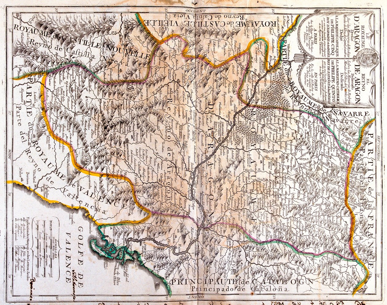 La Rioja, Navarre, Aragon, Catalonia, Valencia, Castilla-La Mancha, Madrid, Castilla og León, Spania av Jean-Baptiste Nolin