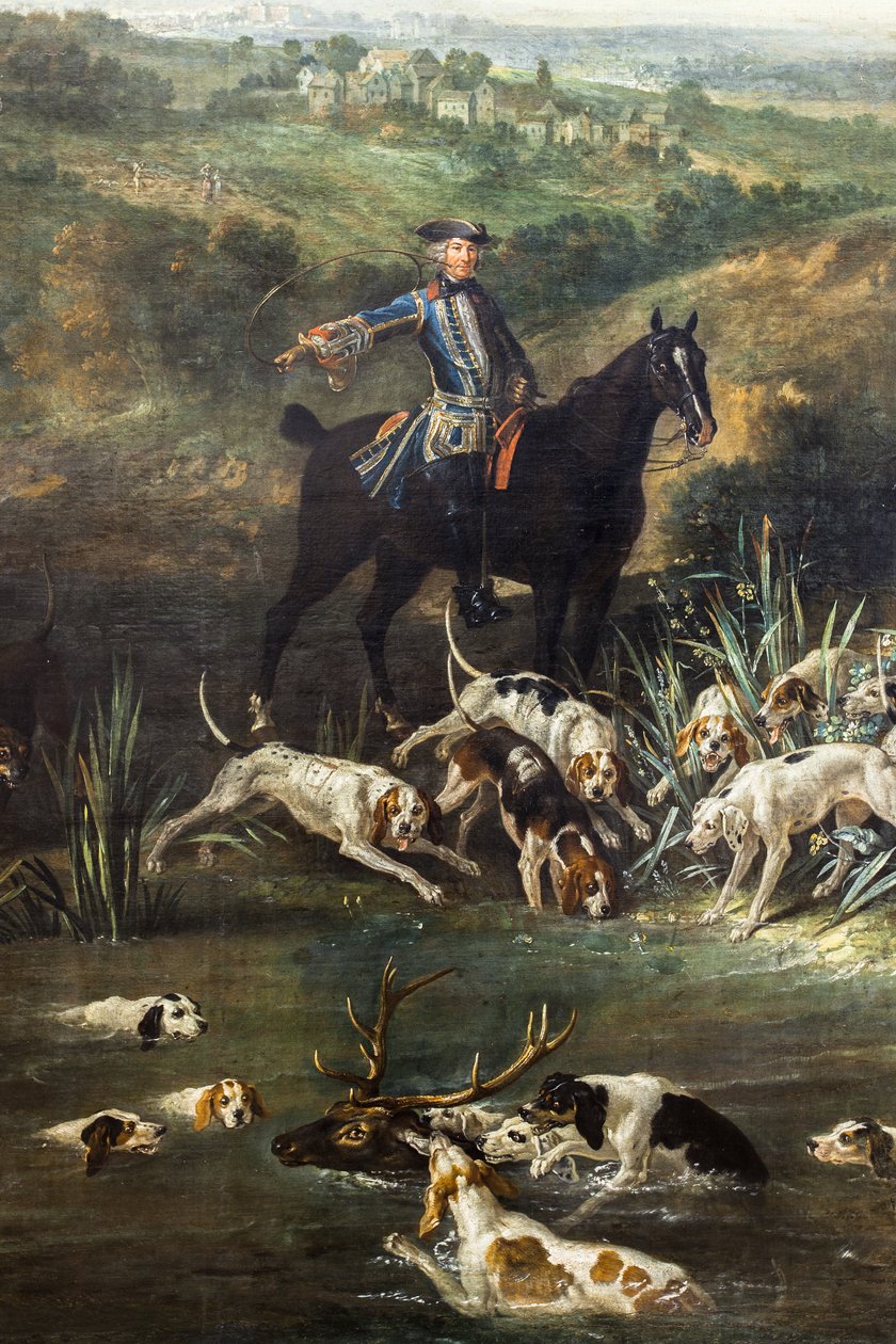 Ludvig XV jakter hjort i skogen i Saint-Germain, 1730 (olje på lerret) av Jean-Baptiste Oudry