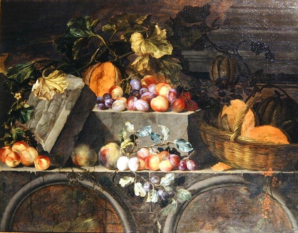Stilleben av frukt (olje på lerret) av Jean Baptiste Oudry