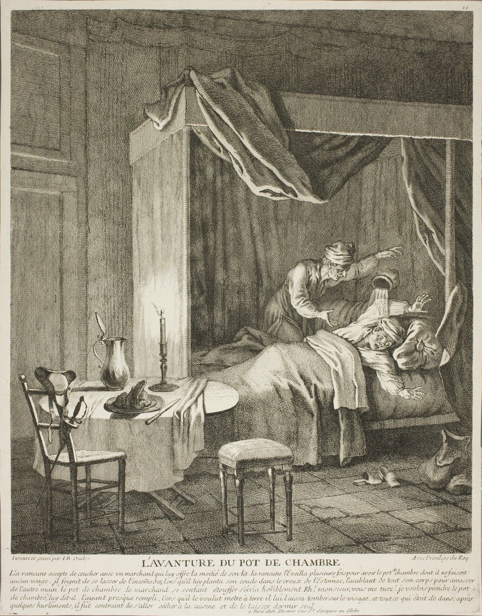 Kammergrytens eventyr, plate fire fra Scener fra den romerske tegneserien av Jean-Baptiste Oudry