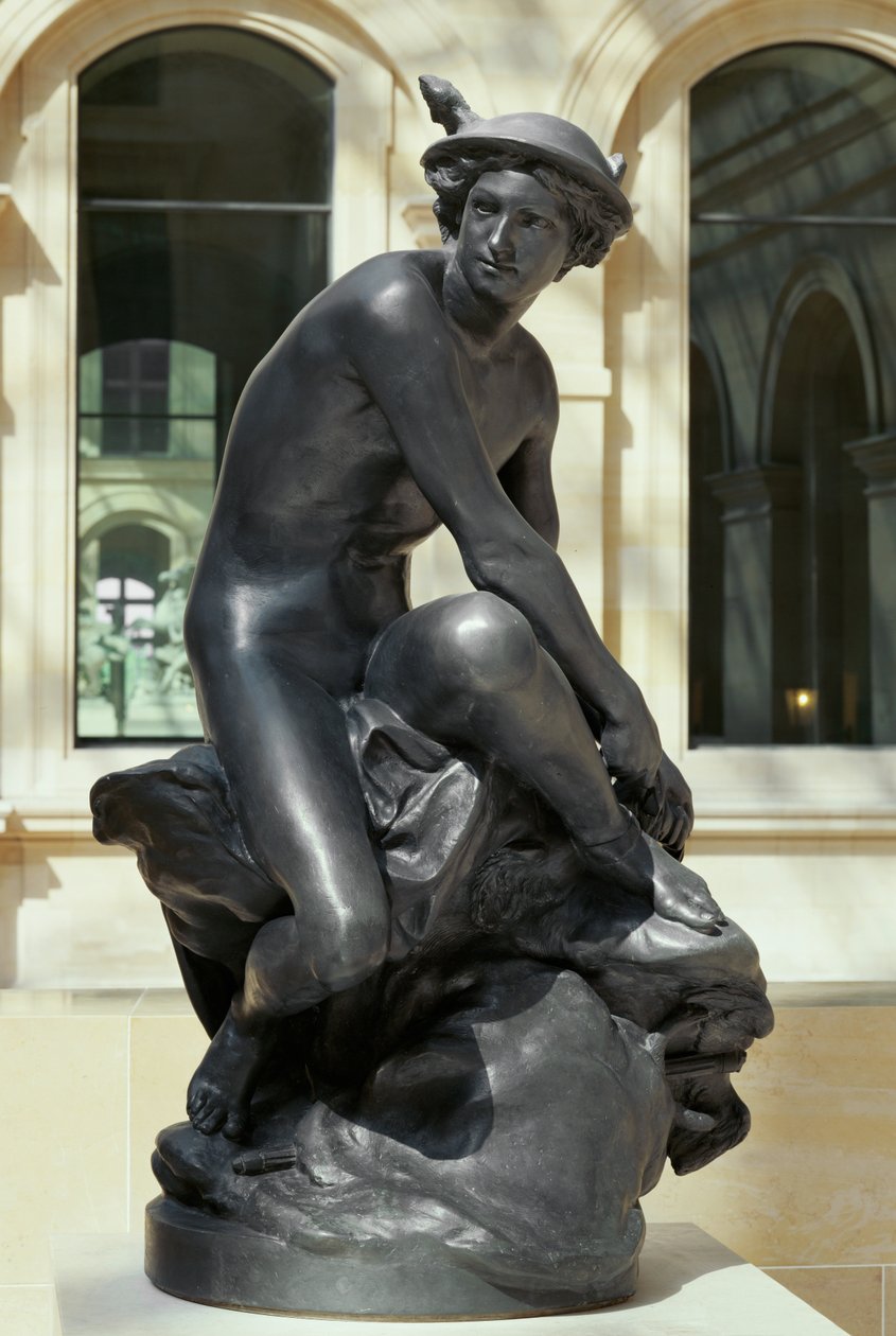 Merkur fester sine vingesandaler, Paris av Jean-Baptiste Pigalle