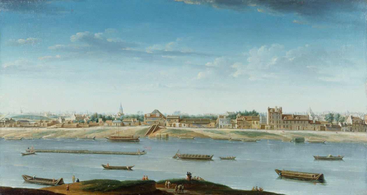 Port Saint-Bernard sett fra Arsenal av Jean Baptiste Raguenet