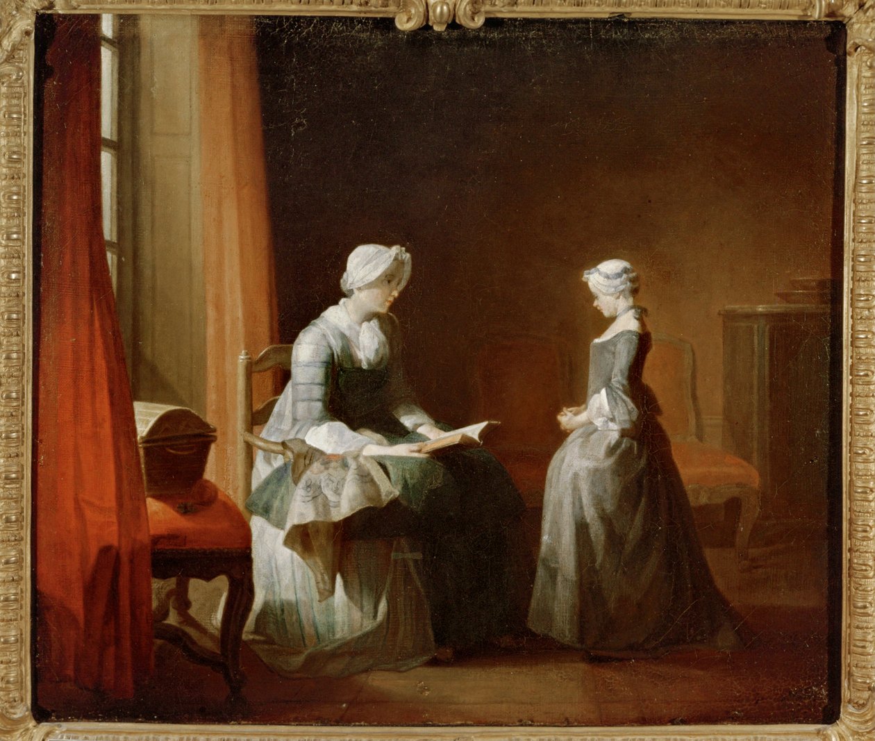 En anstendig utdannelse (maleri på lerret) av Jean-Baptiste Simeon Chardin