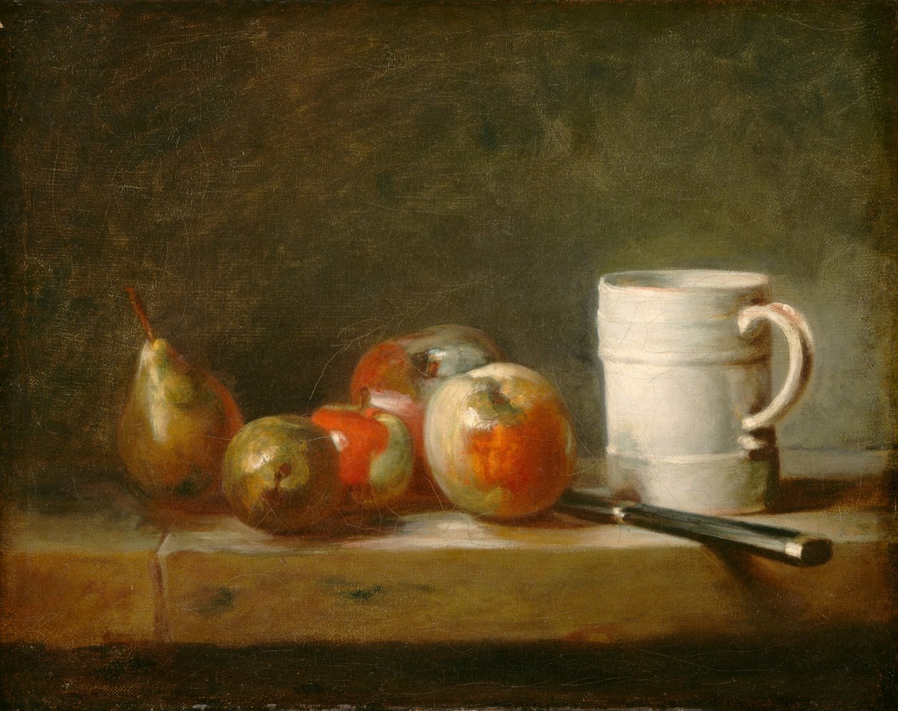Stilleben med et hvitt krus, ca. 1764 (olje på lerret) av Jean Baptiste Simeon Chardin