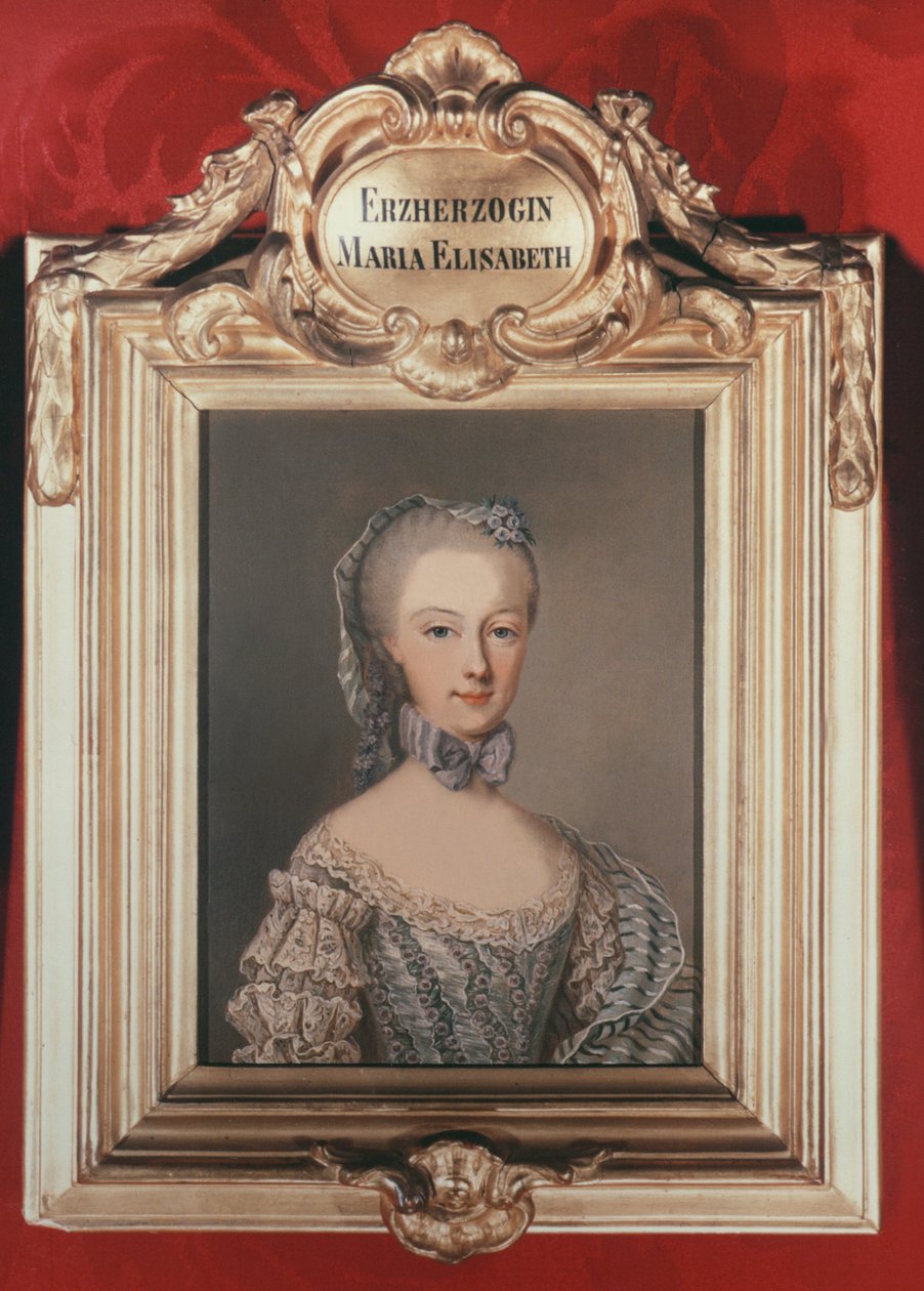 Erkehertuginne Maria Elisabeth (1743-1808) datter av Frans I og Maria Theresia av Østerrike, 1762 av Jean Étienne Liotard