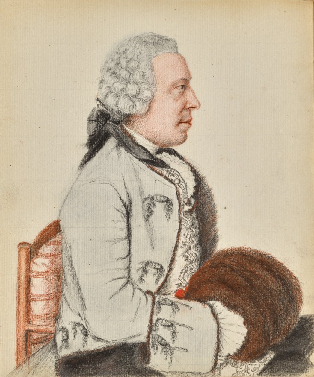 Portrett av Charles Benjamin de Langes de Montmirail, baron de Lubières (forside); Portrett av Charles Benjamin de Langes de Montmirail, baron de Lubières (bakside) av Jean-Étienne Liotard