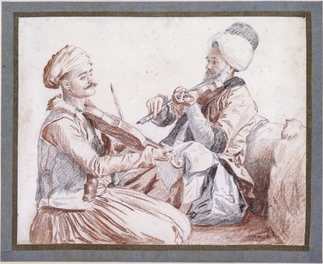 To tyrkiske musikere med fioliner av Jean-Étienne Liotard