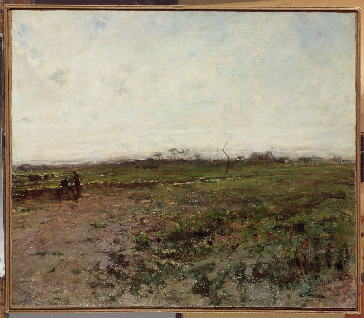 Landskap med en bondekvinne, tidlig på 1870-tallet av Jean Francois Millet