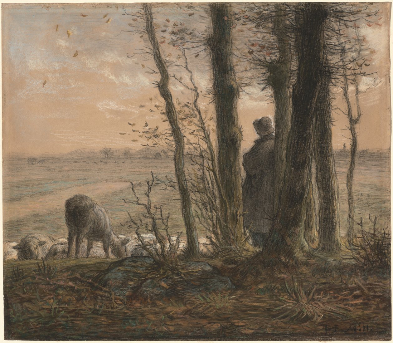 Fallende blader av Jean-Francois Millet
