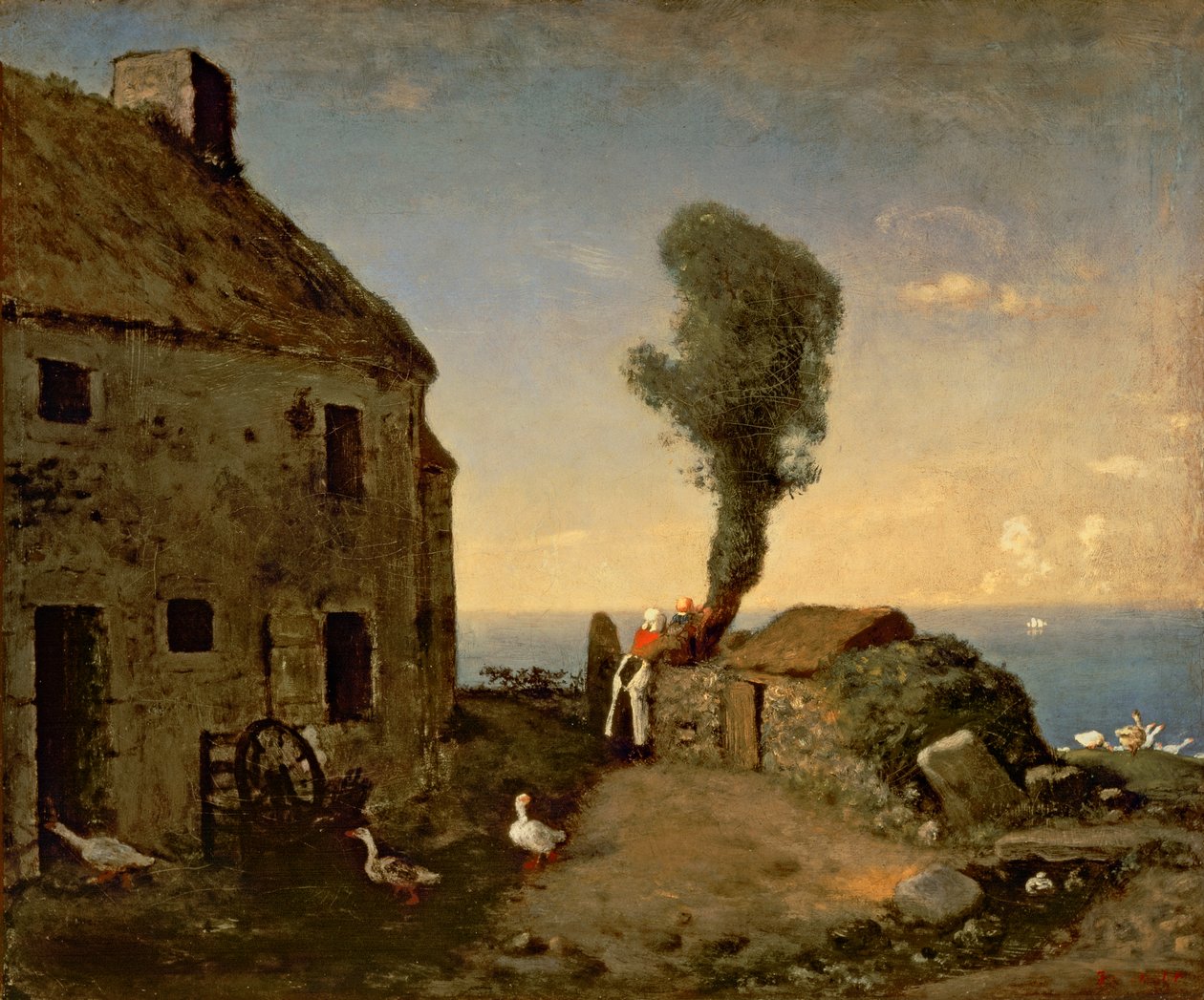 Millets fødested ved Gruchy, av Jean-Francois Millet (1814-1875), 46x56 cm. av Jean Francois Millet