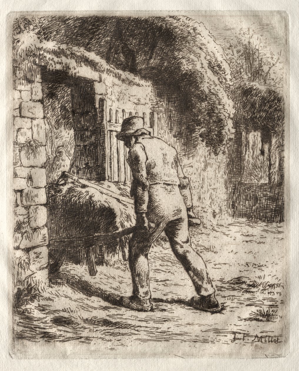 Bonde med trillebår av Jean-Francois Millet