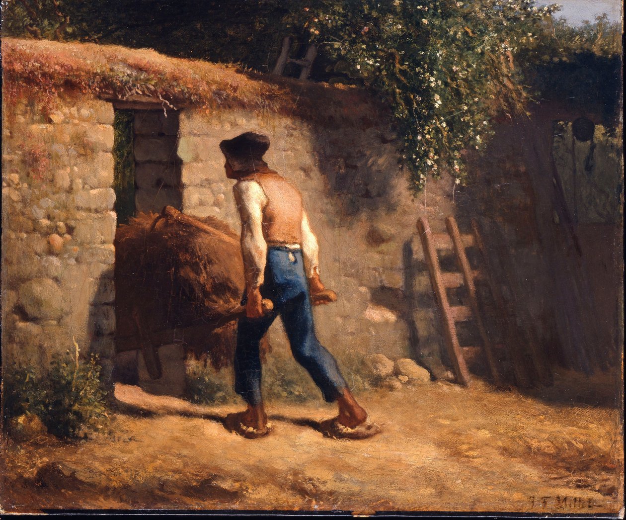 Bonde med en trillebår av Jean-Francois Millet