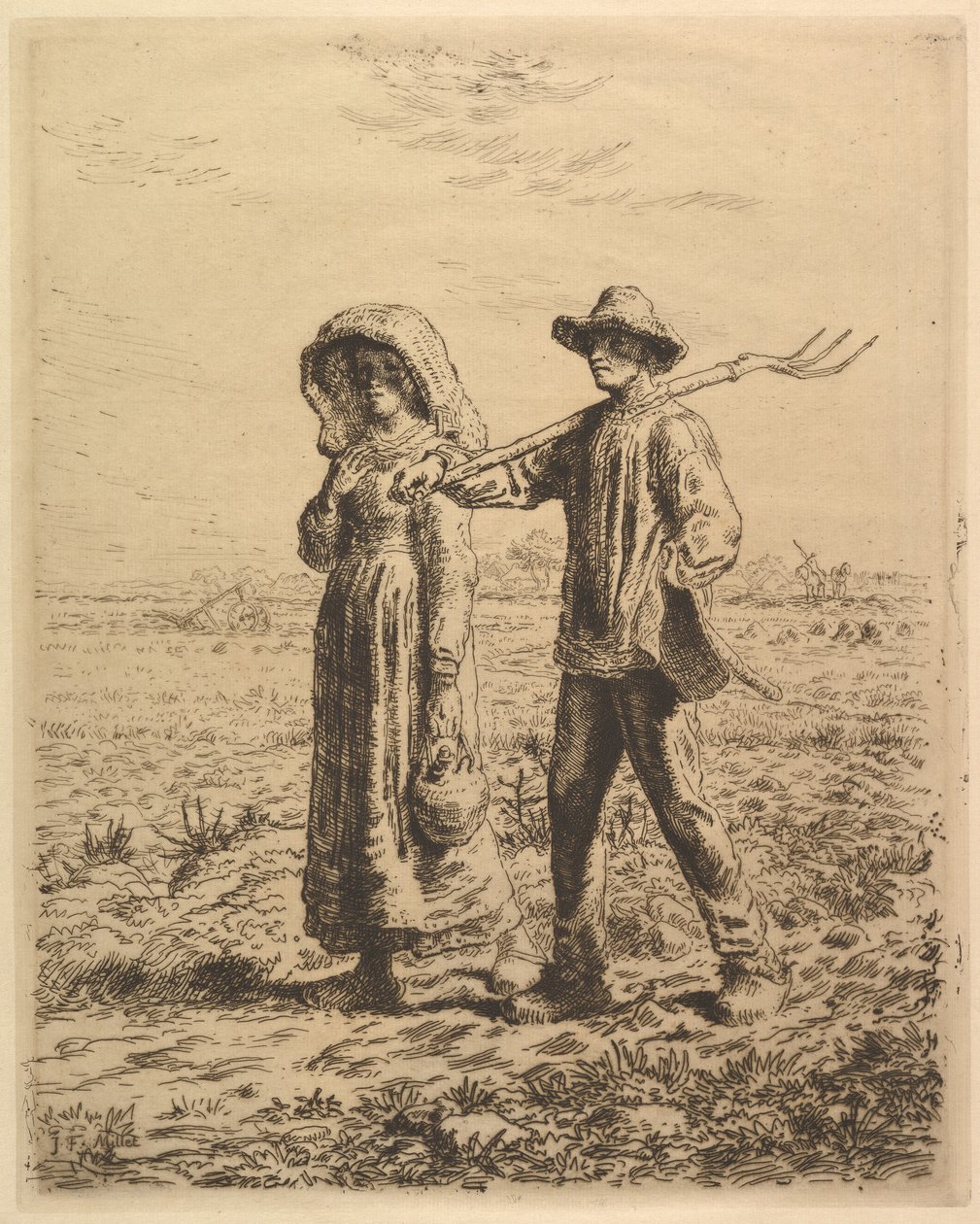 Bønder på vei til arbeid av Jean-Francois Millet