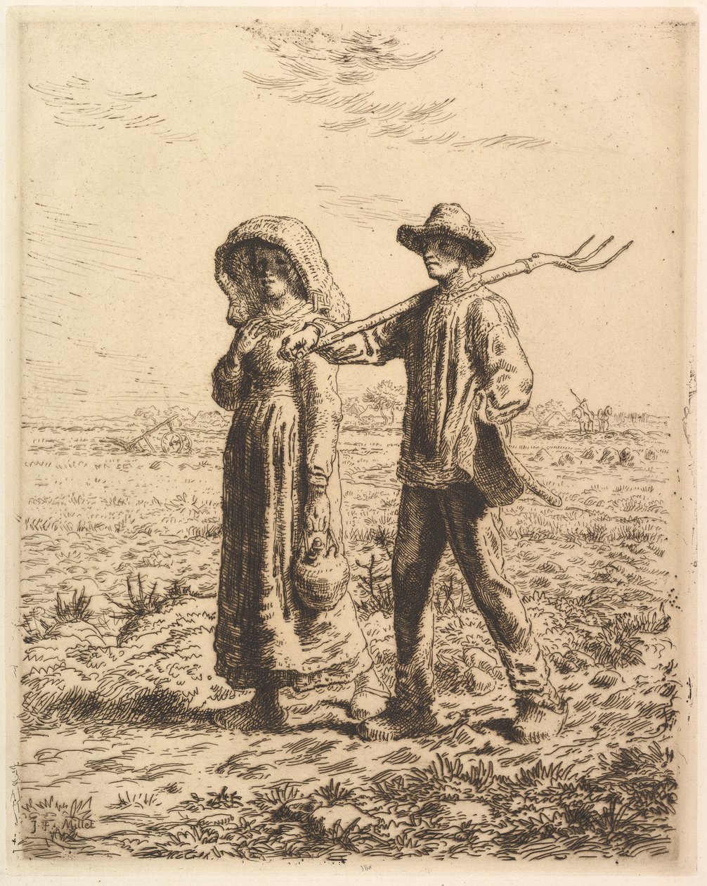 Bønder på vei til arbeid av Jean-Francois Millet