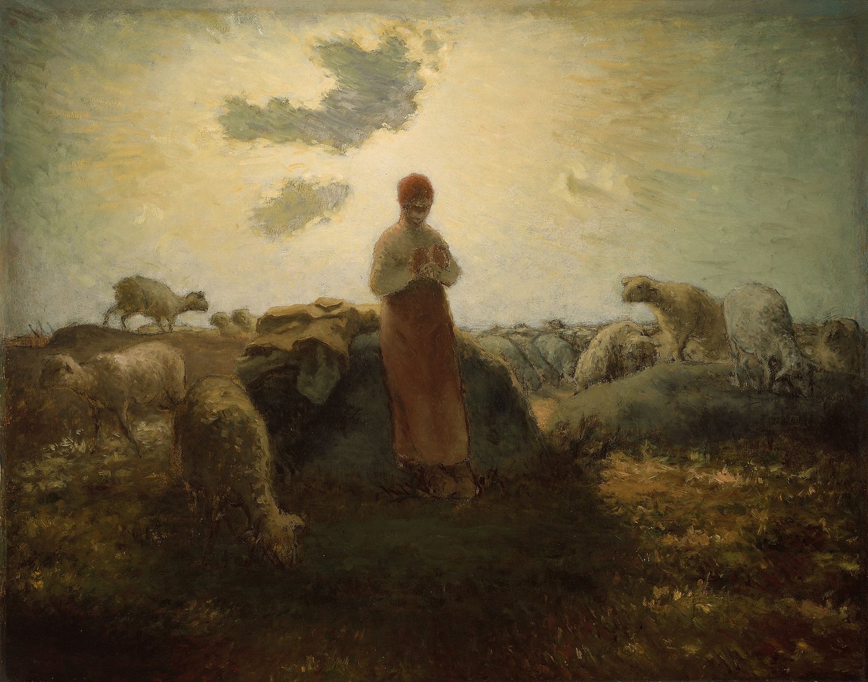 Vokteren av flokken av Jean Francois Millet