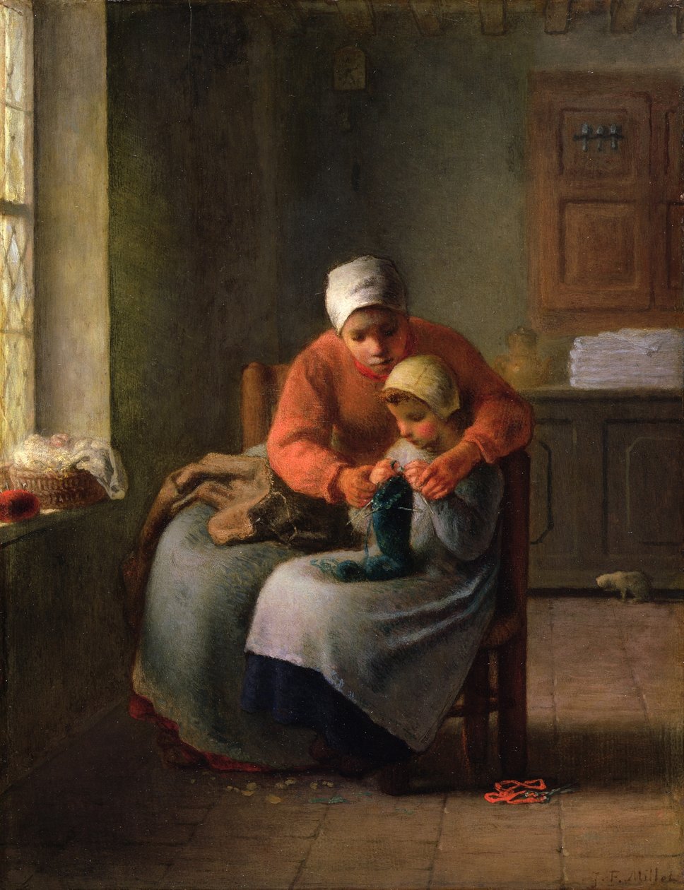 Strikketimen av Jean-Francois Millet