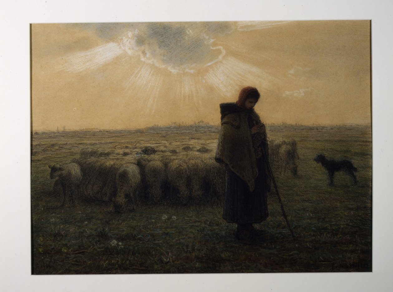 Gjeterjenta og flokken hennes av Jean-Francois Millet