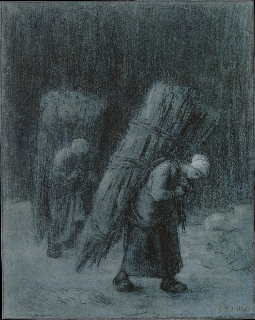 Kvinner som bærer vedbunter av Jean-Francois Millet