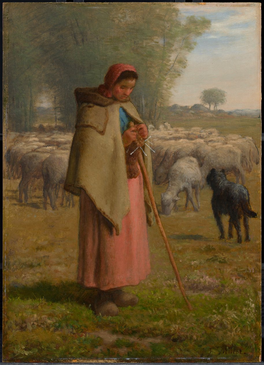 Ung jente som vokter sauene sine av Jean-Francois Millet