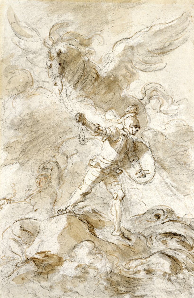 Ruggiero blender Orc (penn og blekk, kritt og vask på papir) av Jean Honore Fragonard