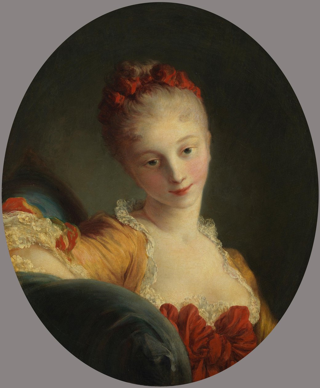 Portrett av en ung dame (Marie-Madeleine Guimard?) av Jean-Honore Fragonard