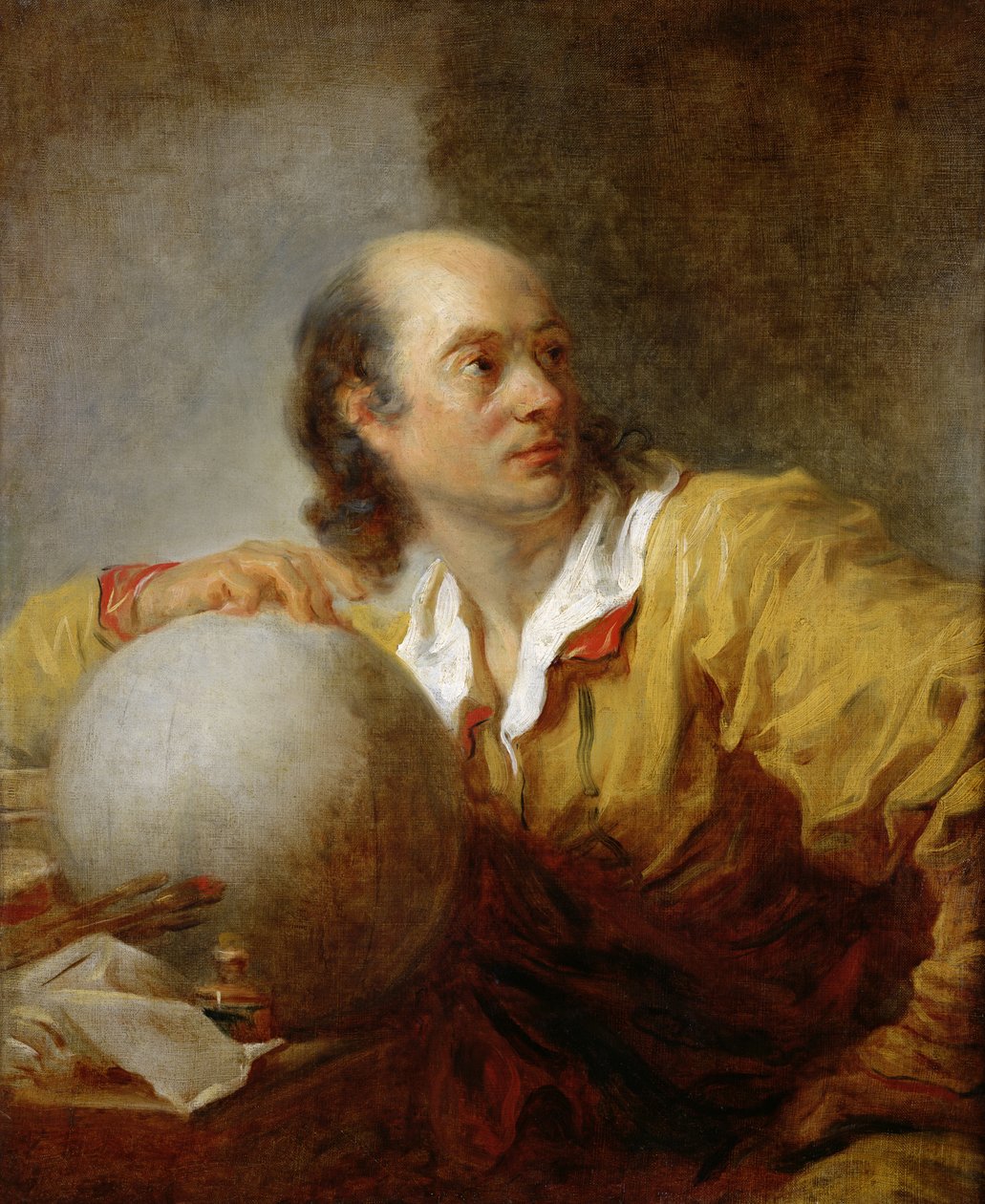 Joseph-Jerome Lefrancois Lalande (1732-1807) (olje på lerret) av Jean Honore Fragonard