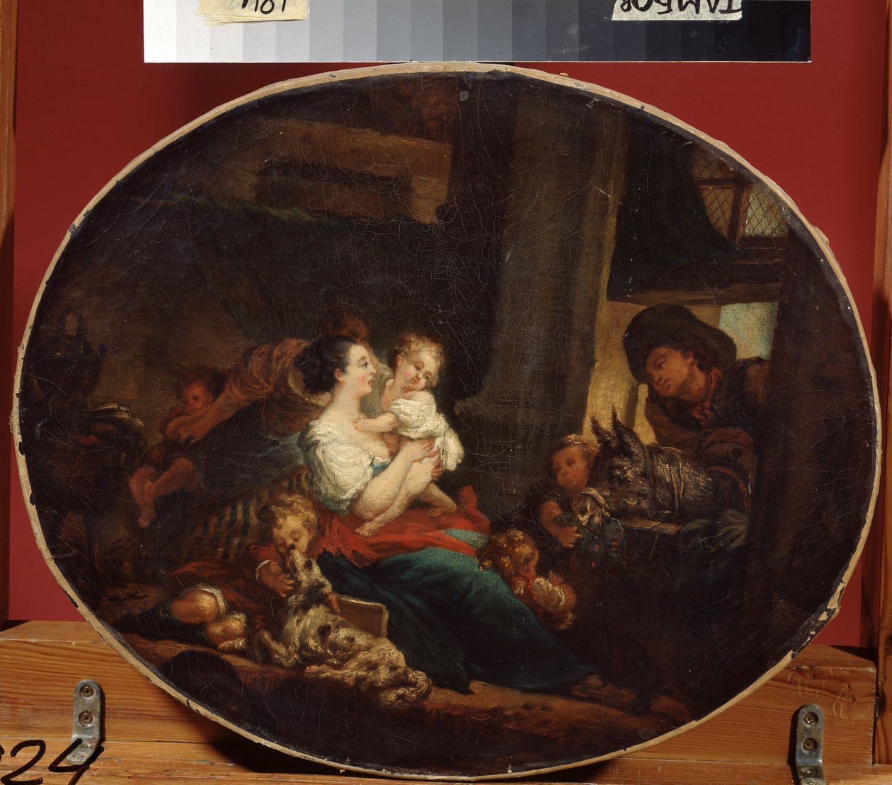 ""The Happy Family or Happy Fertility"" (Happy family) Maleri av Jean Honore Fragonard (1732-1806) 1773-1776 Regionalt kunstgalleri, Tambov Russland av Jean Honore Fragonard