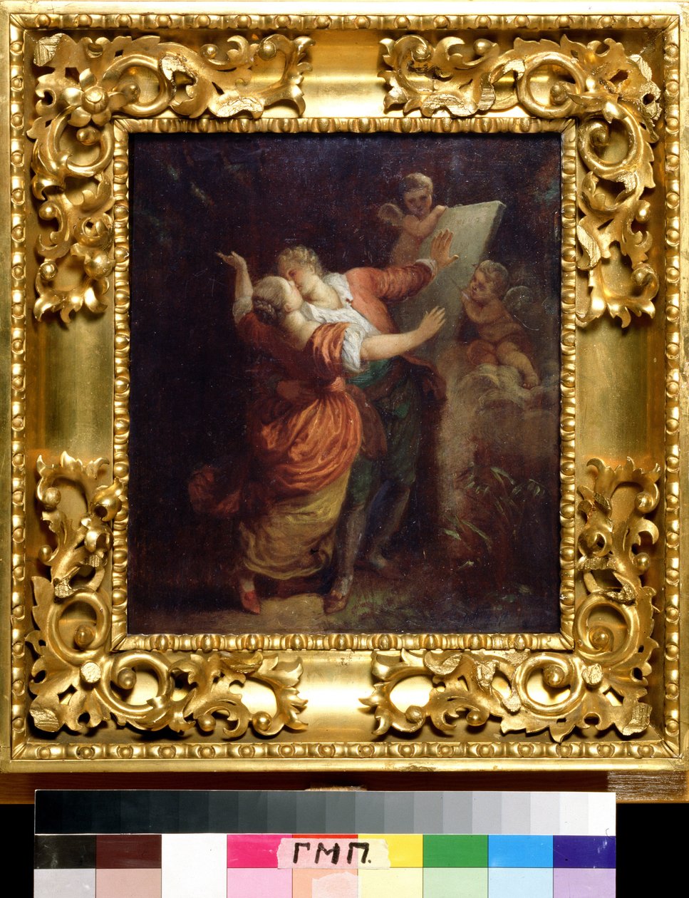 ""The Oath to Love"" (Oath to Love) Maleri av Jean Honore Fragonard (1732-1806) Pushkin Memorial Museum fra 1700-tallet, St. Petersburg av Jean Honore Fragonard