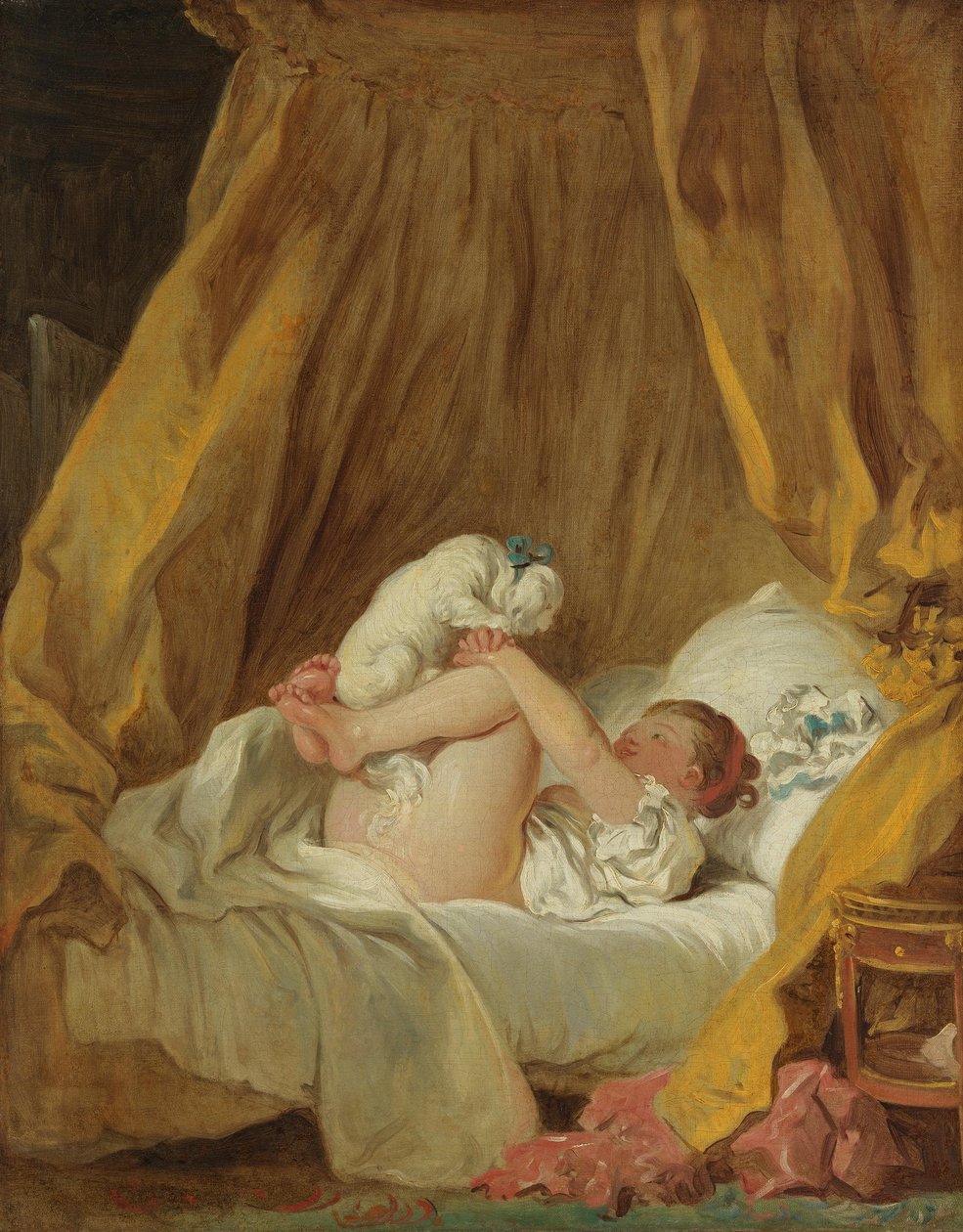 Mädchen mit Hund av Jean-Honore Fragonard