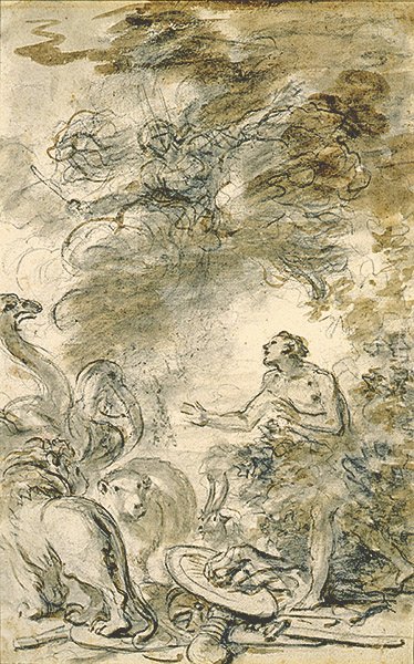Melissa gjenoppretter Astolfo til sin naturlige form (penn og blekk, kritt og vask på papir) av Jean Honore Fragonard