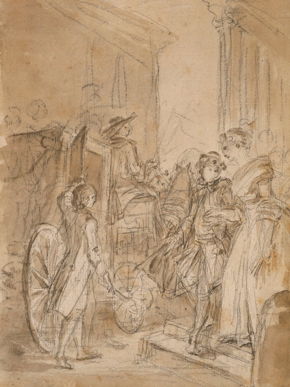 Avreise med trener av Jean-Honore Fragonard