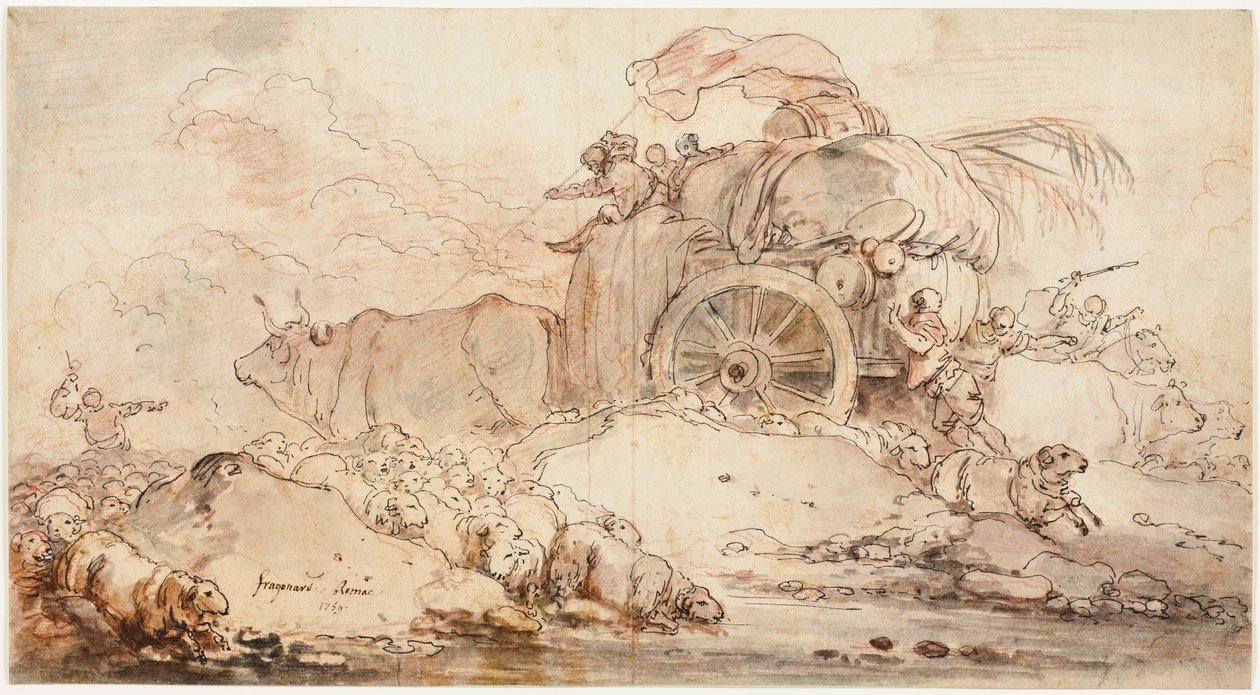 Den fastlåste vognen av Jean-Honore Fragonard