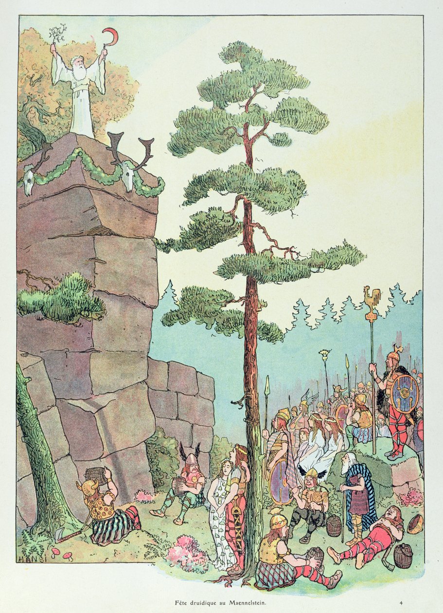 Druidfestival i Maennelstein, Alsace, illustrasjon fra 
