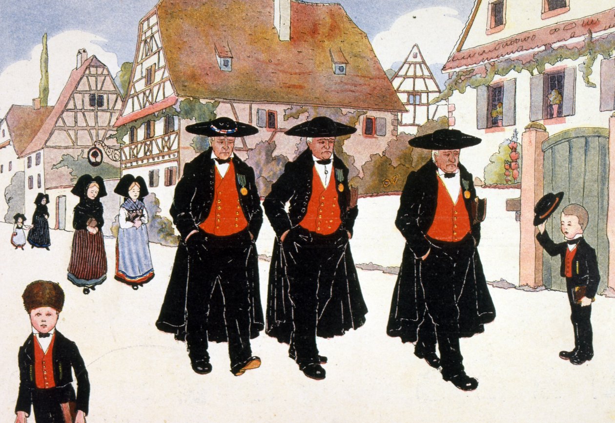 Franske feiringer som markerer returen av Alsace-regionen til Frankrike av Jean Jacques Waltz