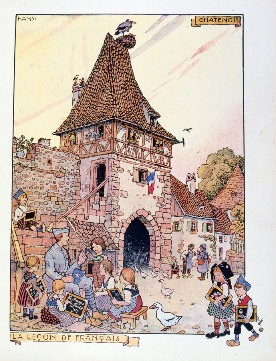 Tilbakeføringen av Alsace-regionen til Frankrike, 1919 (illustrasjon) av Jean Jacques Waltz