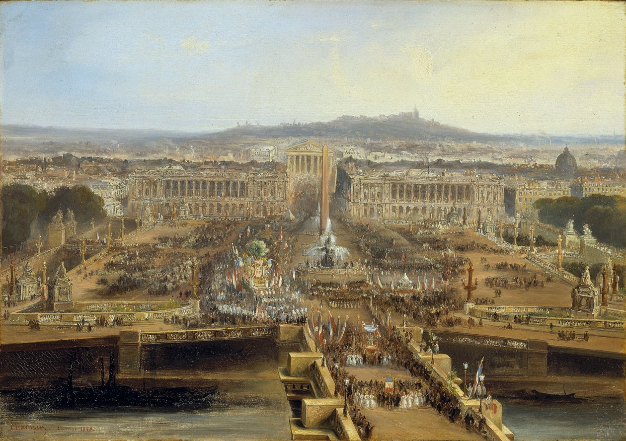 Feiring av den nye grunnloven, Place de la Concorde, 21. mai 1848 (olje på lerret) av Jean Jacques Champin