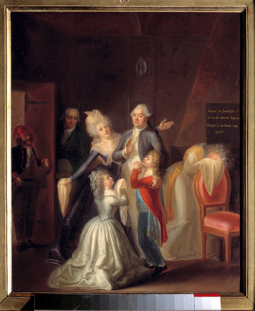 Louis XVIs farvel fikk familien hans 20. januar av Jean-Jacques Hauer